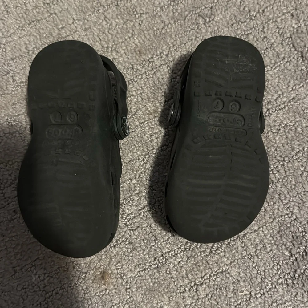 Crocs Toddler Black Slip On Size 6 7 Karin Clog Mary Jane Style Double Strap
